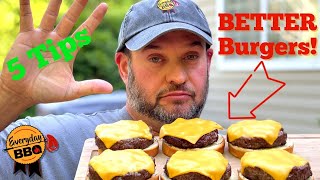 5 Tips to BEST BURGERS  Make the best Homemade Grilled Burgers using these tips [upl. by Suiramaj]