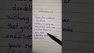 DANDELIONS SONG LYRICS [upl. by Rema]