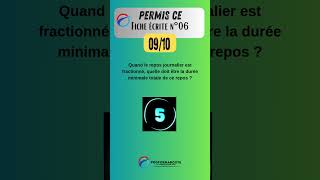 Permis CE  Fiche écrite 06 question 09 quiz questionnaire [upl. by Ettennat]