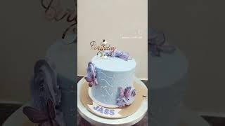 Elegant Blue Cake for a Lovely Girl  Adorned with Edible Butterflies and a Gorgeous Topper cakes [upl. by Anial149]