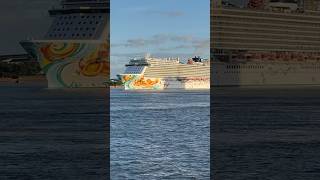 Norwegian ship ‘Getaway’ heads down Mississippi River in New Orleans for a cruise in Gulf of Mexico [upl. by Lucania]