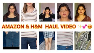 ✨Huge AMAZON HampM TOPS JEANS HAUL✨💕WINTER COLLECTIONS BODYSUITS JEANS SKIRT 🌸💕✨ [upl. by Essyla977]