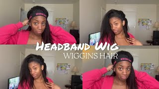 THE MOST HONEST Headband Wig Review  Yaki Straight  Wiggins Hair  Is it Realistic [upl. by Brick318]