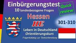 Einbürgerungstest Hessen 10 landesbezogene Fragen Quick review [upl. by Ycrep]