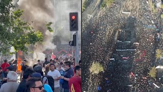 Thousands mark protests that led to rewrite of Chile constitution  AFP [upl. by Geaghan]