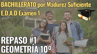 Repaso 1 de Geometría 10mo Bachillerato por Madurez Suficiente y EDAD [upl. by Eelram]