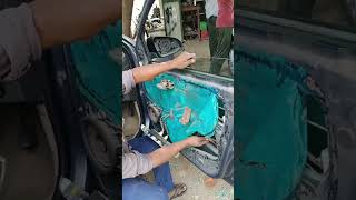 Car Side door glass fitting  Royal Glass  Guntur [upl. by Nylesoj181]