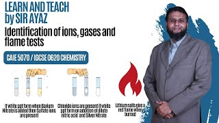 IDENTIFICATION OF GASES amp FLAME TESTS SYLLABUS CODE 5070 amp 0620 [upl. by Wendall]