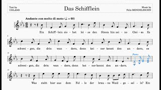 Das Schifflein Mendelssohn  E♭Major  60 bpm  SingAlong [upl. by Eveiveneg282]