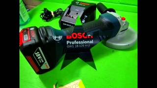 P71173  Bosch Battery Cordless Angle Grinder Gws 18125 v Li  1x Battery 3AH  Charger [upl. by Dyoll]