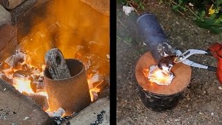 Simple aluminium melting foundry using gas or charcoal including lost foam casting demonstration [upl. by Sandry]