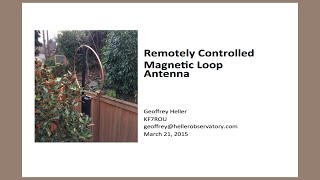 Magnetic Loop Antenna at MicroHAMS Digital Conference 2015 [upl. by Ahsata]