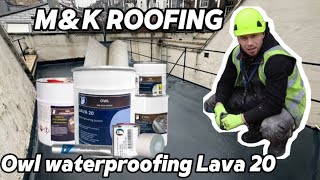 MampK ROOFING Owl waterproofing Lava 20 installation [upl. by Tiphane]