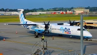 Flybe Q400 EdinburghManchester Flight Experience [upl. by Wheaton98]