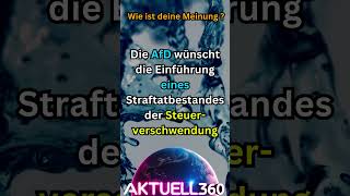 Parteien Wahlprogramme – Einführung eines Straftatbestandes der Steuerverschwendung shortsfeed afd [upl. by Kerri]