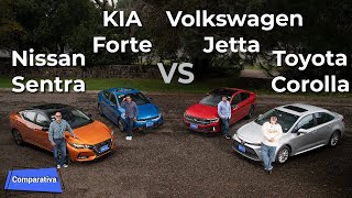 Nissan Sentra VS Volkswagen Jetta VS KIA Forte VS Toyota Corolla ¿Cuál es la mejor compra [upl. by Ib]