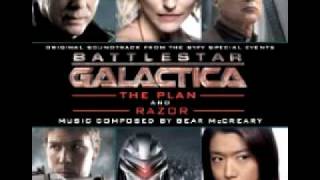 Battlestar Galactica The Plan and Razor SoundtrackCivilian Standoff on the Scylla Track 11 [upl. by Ltney]