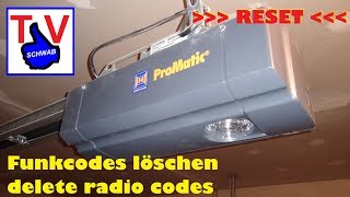 Hörmann Promatic Funk Codes löschen  delete radio codes reset  Anleitung tutorial [upl. by Cogan70]