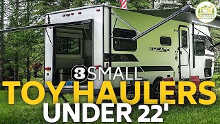 3 Small Toy Hauler Camper Trailers with Bathrooms [upl. by Marlie143]