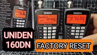 UNIDEN BCD160DN  FACTORY RESET [upl. by Renferd]