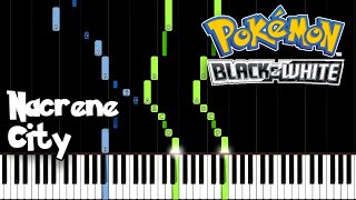 Nacrene City  Pokémon Black and White Piano Tutorial Synthesia [upl. by Winnie]