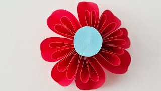 DIY beautifull paper flower  easy handicraft [upl. by Yunick]