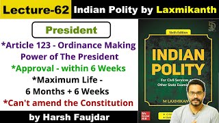 L62 Article 123  Ordinance Making Power of President  Polity by Laxmikanth [upl. by Clercq323]