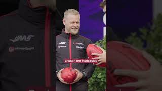 Kevin Magnussen tries Aussie Rules Footy [upl. by Ahsaet781]