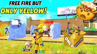 Free Fire But ONLY YELLOW 🟡 Only Yellow Challenge and Gameplay with Top Criminal Bundle😳Free Fire [upl. by Valiant591]