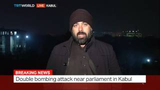 Double bombing attack near parliament in Kabul [upl. by Anirba]