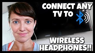 How to Connect Bluetooth Wireless Headphones to any TV 📍 How To With Kristin [upl. by Elia]