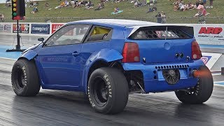 1800HP Twin Engined VW Lupo at Santa Pod Raceway [upl. by Aramoiz510]