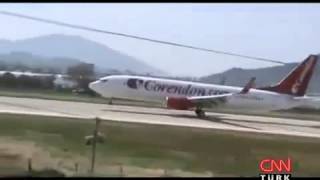 Gazipasa Airport Landing Corendon Liberalsun Real Estate [upl. by Akelahs]