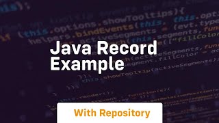 java record example [upl. by Tereb]