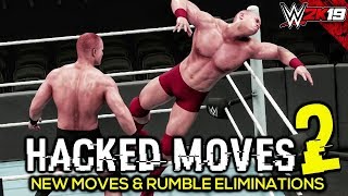 WWE 2K19 Hacked Moves Pack 2  New Moves Royal Rumble Eliminations and More [upl. by Aehsel]