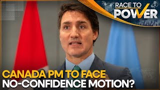 Canada Conservative party to pass a no confidence motion against Trudeau  WION Race to Power [upl. by Hnad]