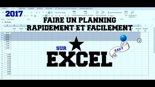 TUTO Faire un planning rapidement et facilement sur EXCEL [upl. by Assennav]