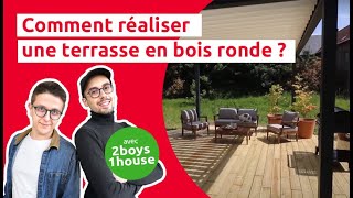 Comment réaliser une terrasse en bois ronde   MrBricolage amp2boys1house [upl. by Groscr]