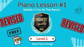 Easy Piano Songs  Piano Lesson 1 REVISED  Free Sheet Music  See Download Link Below [upl. by Ranique]