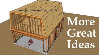 How To Build Two Car Garage With Half Mansard Roof And Stairs  Building Education Series Part 17 [upl. by Bette]