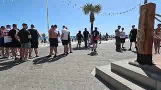 Benidorm promenade walk from Tiki Beach bar to Daytona near the Old town [upl. by Camroc]