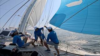 Racing Onboard a 98 Classic Sailing Yacht [upl. by Enihpad]