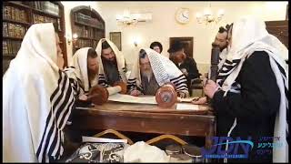 Toldos Aharon Rebbe Davening Shacharis in Teverya  Teves 5784 [upl. by Asiret]