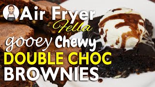 Fudgey Double Choc Brownies  Air Fryer Recipes  Air Fryer Cakes and Desserts  Air Fryer Fella [upl. by Adnovay940]