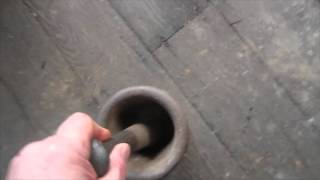 Hand Crushing ore with the Mortar and Pestle [upl. by Millhon]