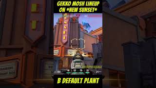 NEW SUNSET MAP  Gekko Mosh pit Lineup for B default Plant valorant valorantlineups valorantclips [upl. by Niggem]