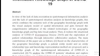 Interactive Analysis of Epidemic Situations Based on a Spatiotemporal Information Knowledge Graph of [upl. by Gilburt611]