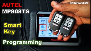 How to PROGRAM Honda Keys  How to add a new KEYLESS ACCESS FOB on HONDA  Autel Scanner MP808TS [upl. by Ahtis]