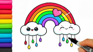 How to draw rainbow drawing  How to draw rainbow for kids  rainbow drawing easy steps  rainbow [upl. by Sivrep]