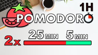 1H Pomodoro Technique  Study Timer 2x 25 Min  Focus Session [upl. by Sidnak517]